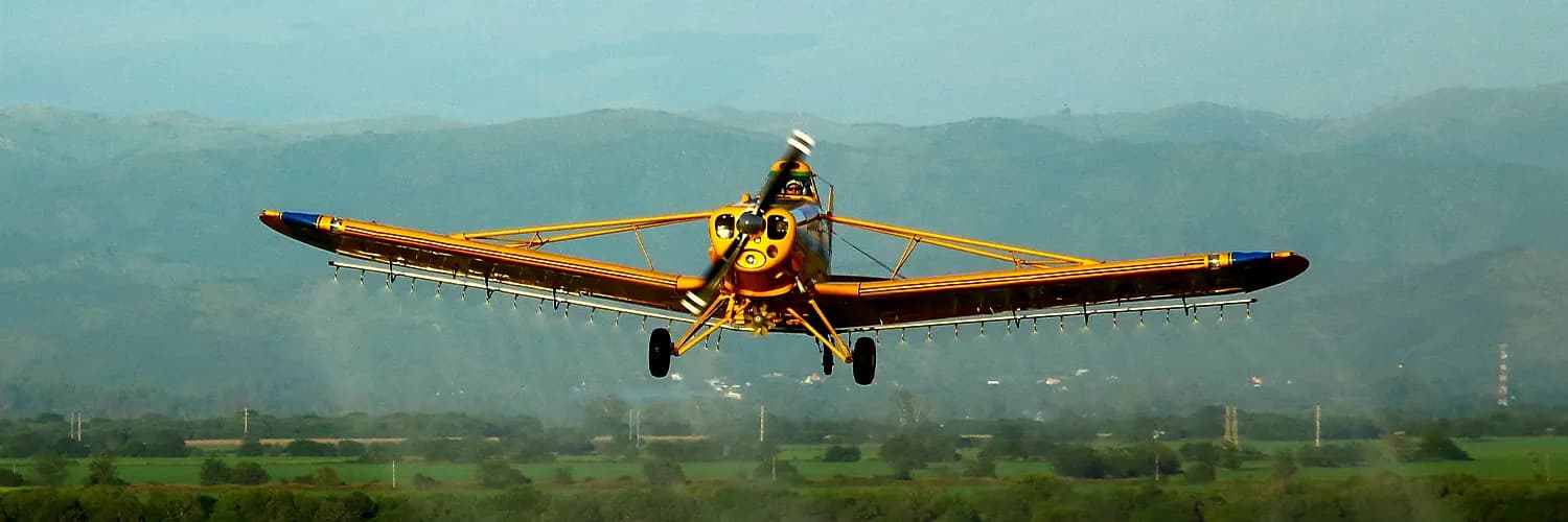 Pulverização Aérea Avião fazendo a pulverização do Destroyer